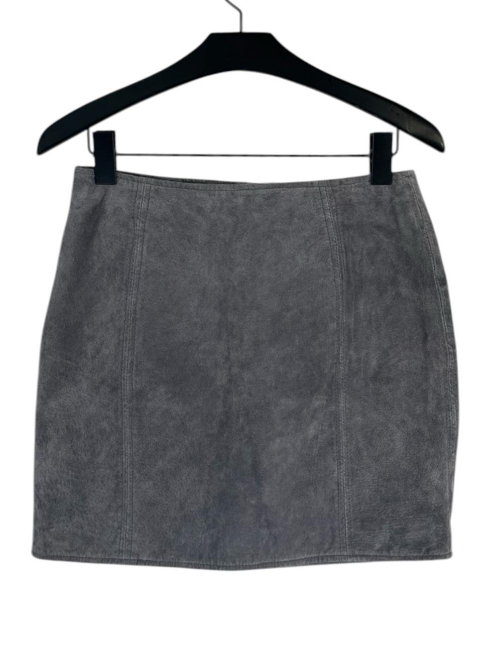 NWT BlankNYC Grey Suede Leather Mini Skirt with Zip Back Size 27 - Picture 3 of 6